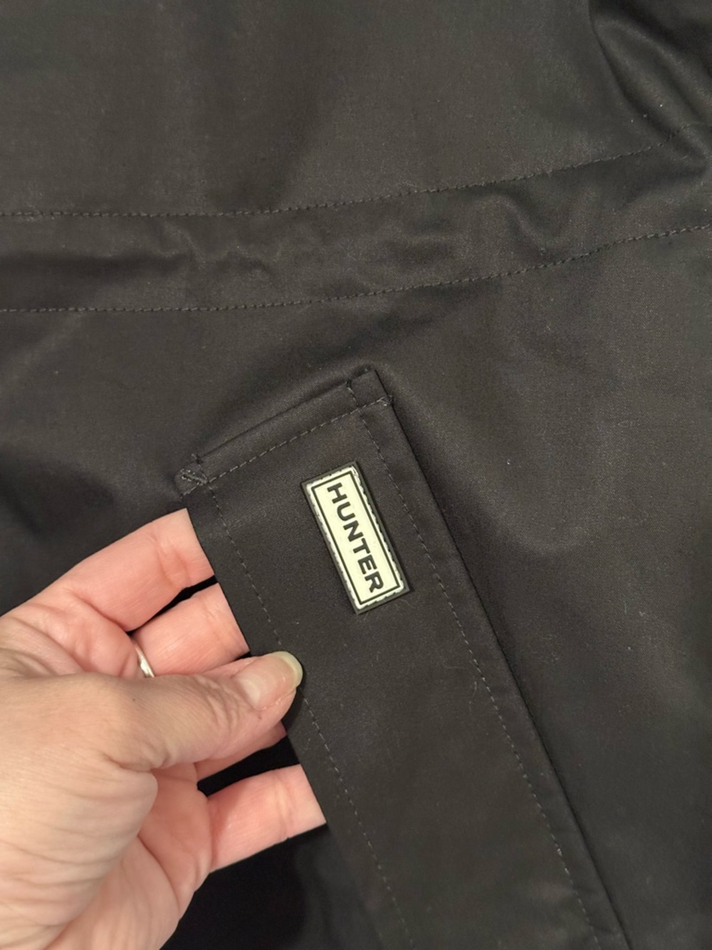 Hunter Black Hooded Waterproof Rain Zip Up Anorak Jacket Size L - Picture 14 of 15